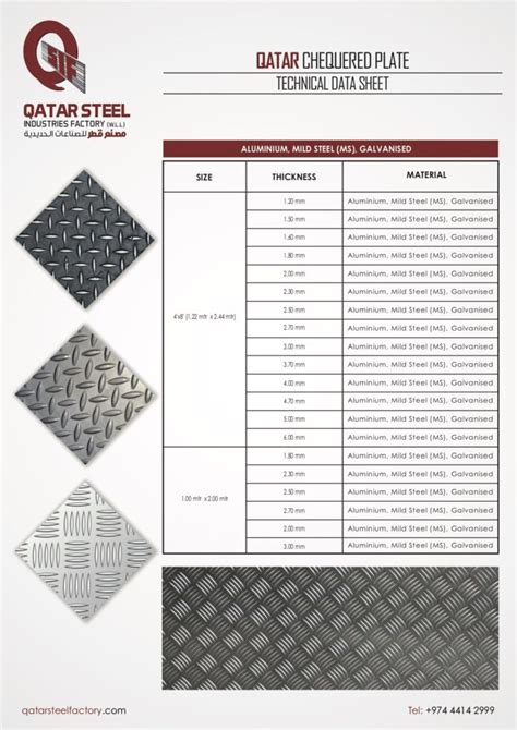 checkered plate standard size.